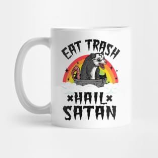 Eat Trash Hail Satan Funny Death Metal Mug